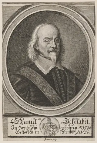 Daniel Schnabel, by Jacob von Sandrart, ink, 1658