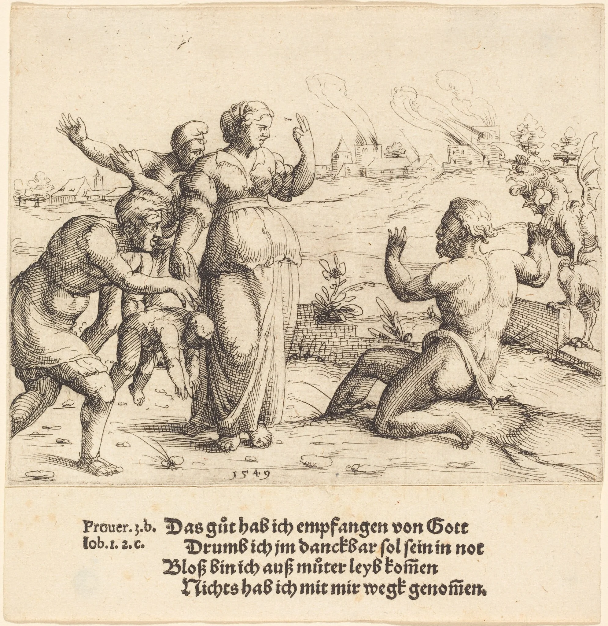 Job Learns of His Misfortunes, detail
