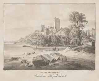 Nieder-oesterreich, Ruinen des Schlosses Weidenech, by Jakob Alt, 1839