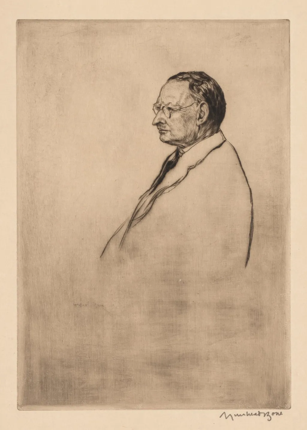 John Robertson, J. P., Dundee, by Muirhead Bone, 1929