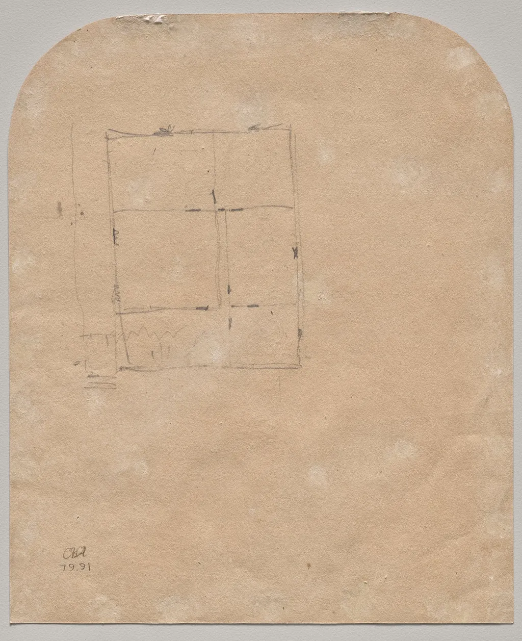 Floorplan (verso), by Jasper Francis Cropsey, 1851