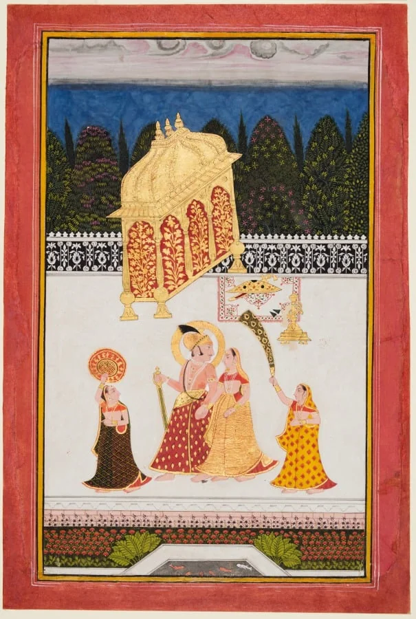 Maharana Ari Singh II of Mewar (r. 1761–73) with His Consort on a Terrace, detail