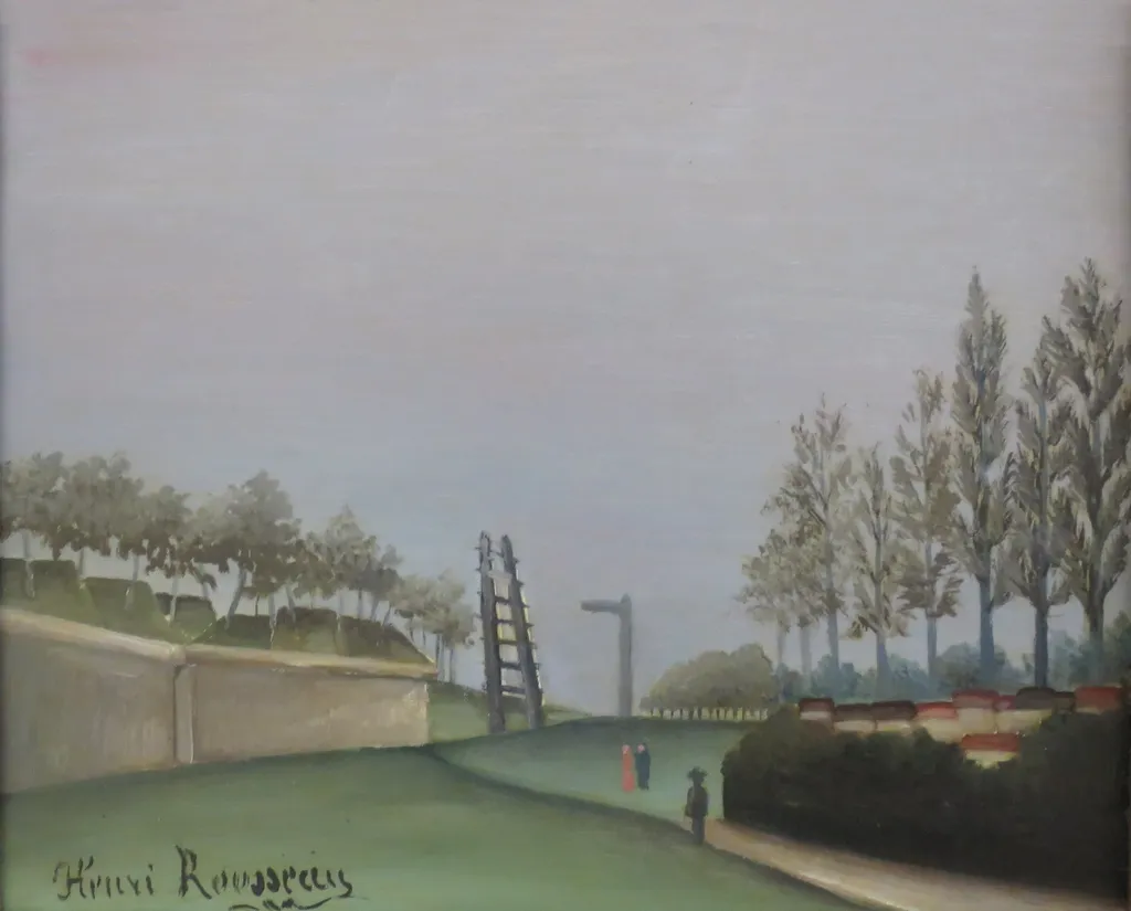View of the Fortifications to the left of the Gate of Vanves, by Henri Rousseau, oil, 1909