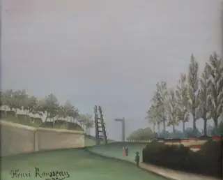 View of the Fortifications to the left of the Gate of Vanves, by Henri Rousseau, oil, 1909