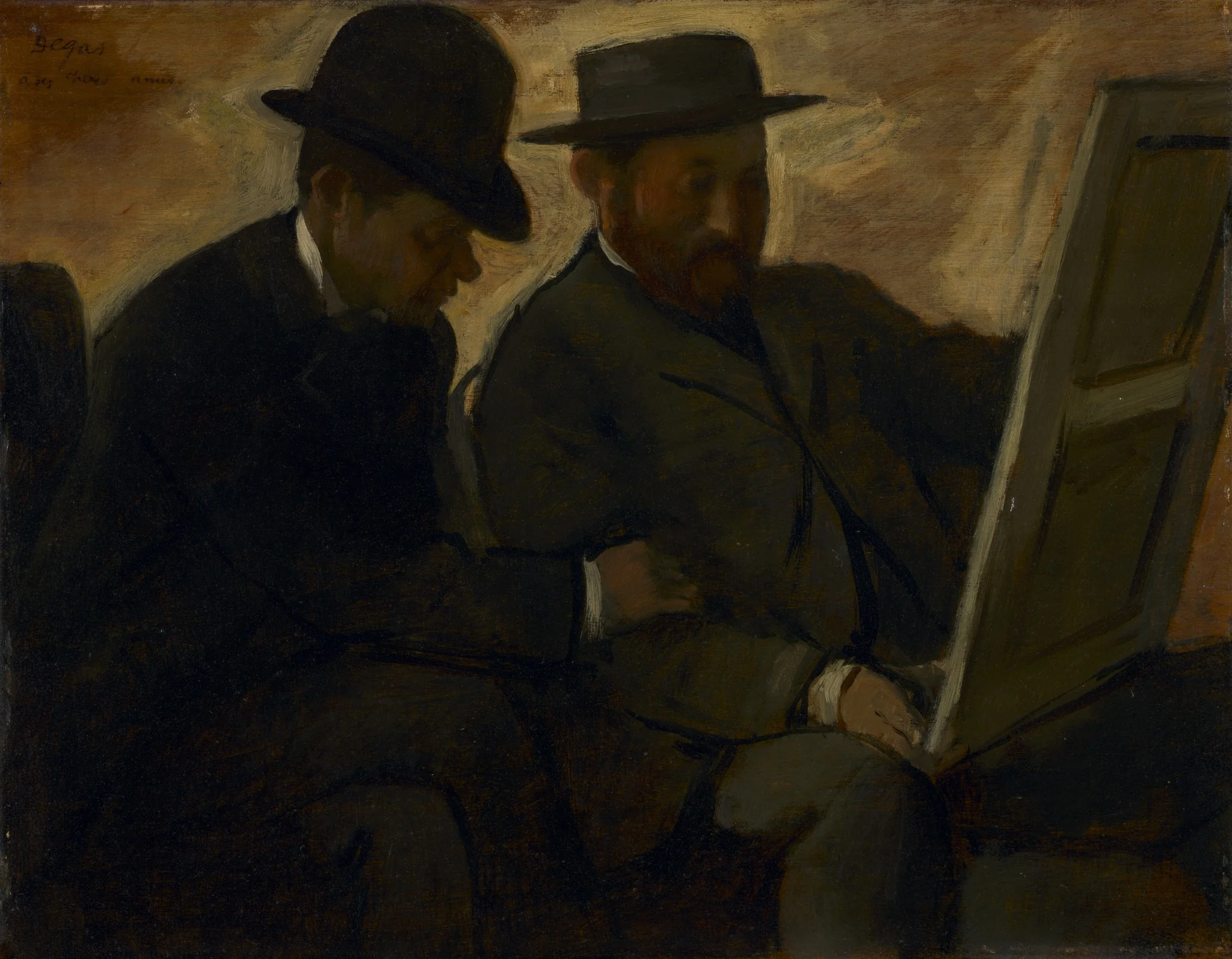 Paul Lafond and Alphonse Cherfils Examining a Painting, detail