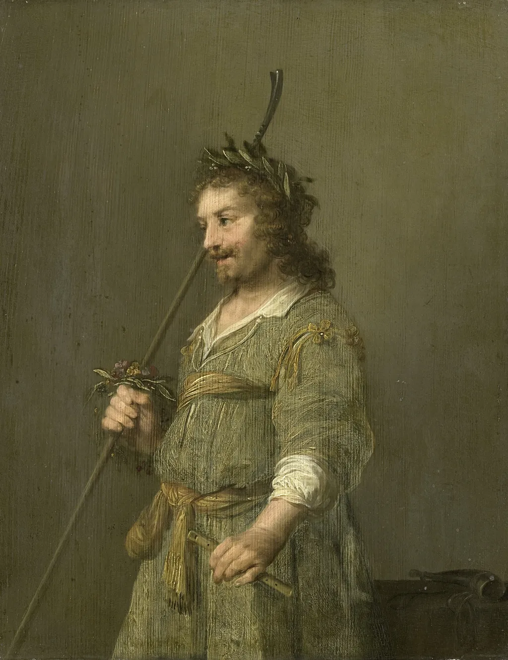 Portrait of a man dressed as a shepherd, by Hendrik Gerritsz Pot, oil, 1637