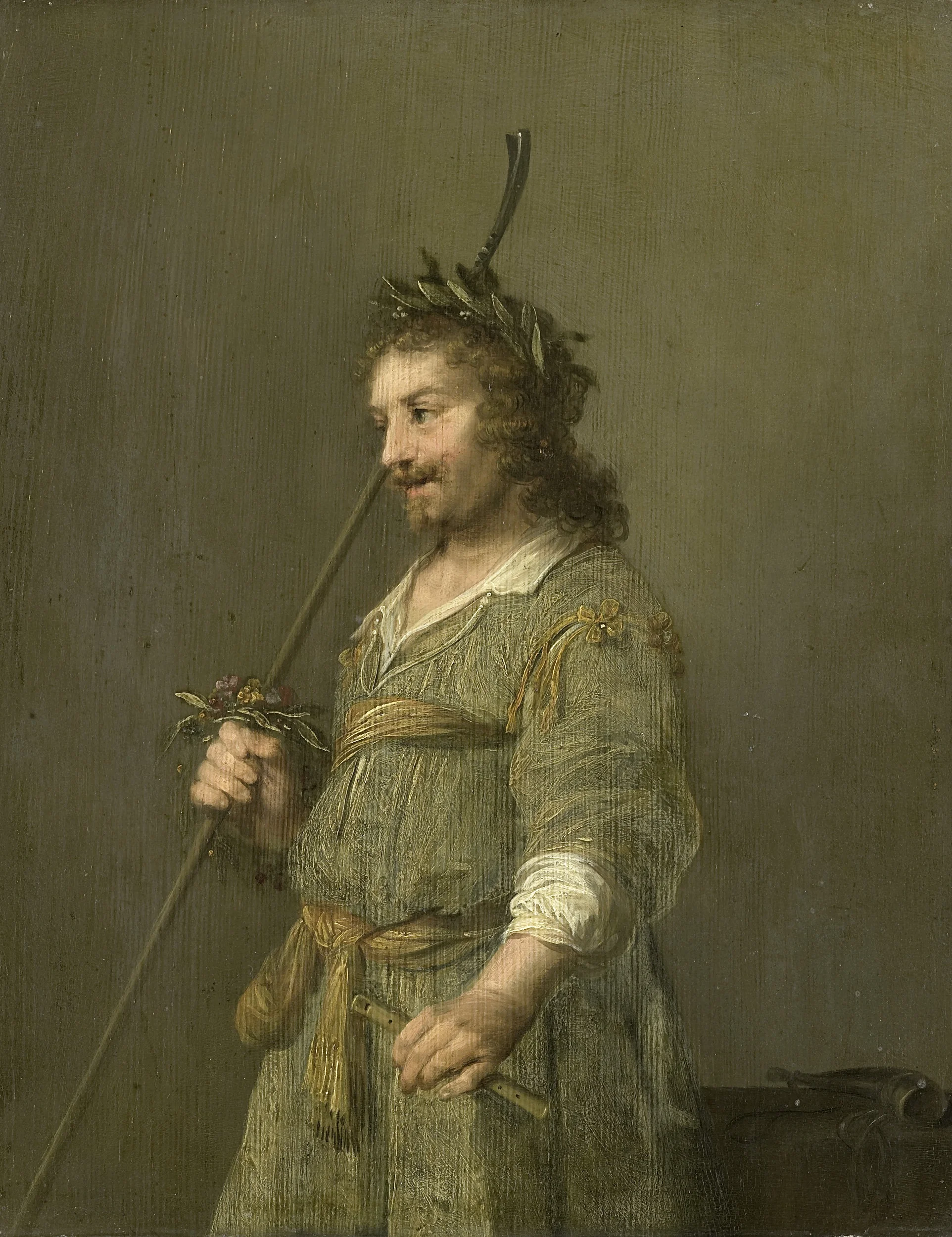 Portrait of a man dressed as a shepherd, detail