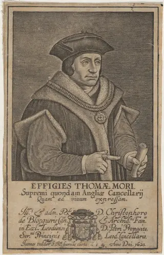Sir Thomas More, Lord Chacellor, by Jean Waldor, ink, 1621