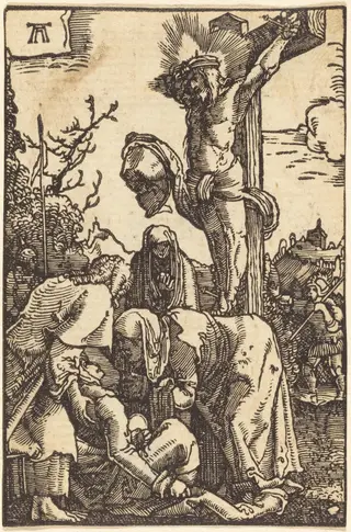 Christ on the Cross, by Albrecht Altdorfer, ink, 1513