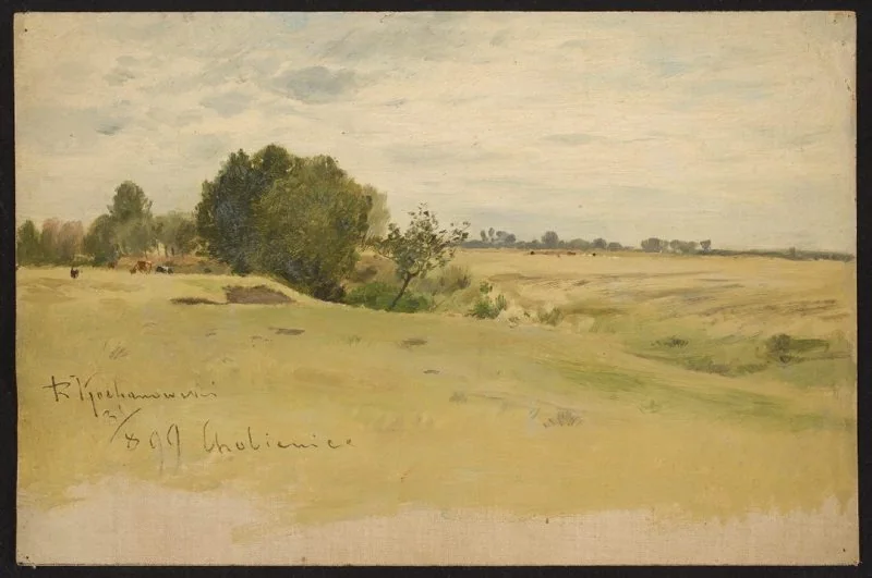 Landscape with cows, detail