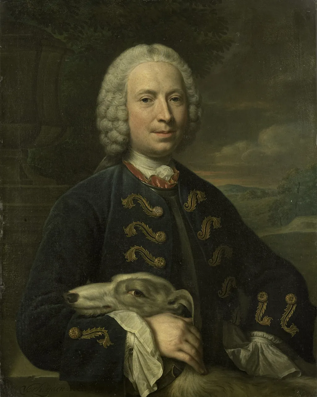 Portrait of Coenraad van Heemskerck, Count of the Holy Roman Empire, Lord of Achttienhoven and Den Bosch, by Mattheus Verheyden, oil, 1750