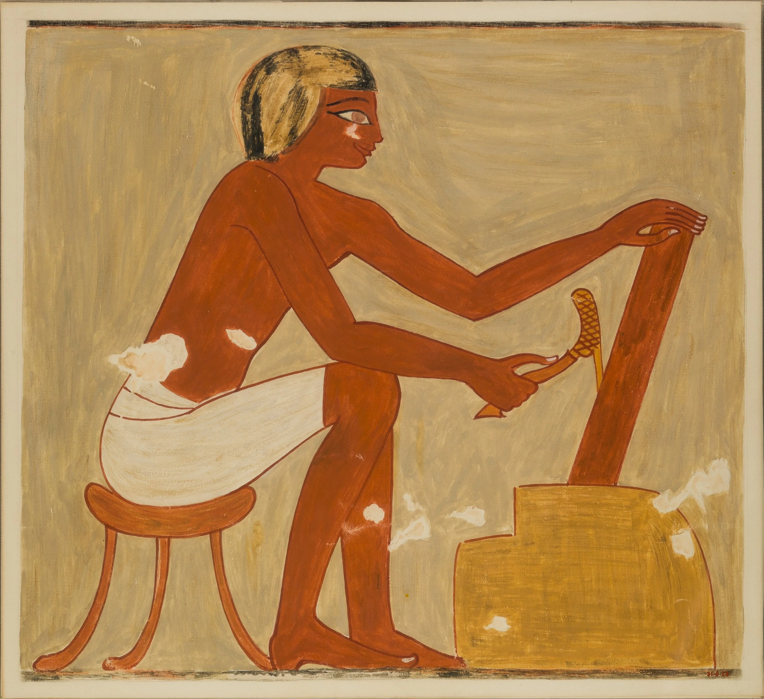 Trimming Wood with an Adze, Tomb of Rekhmire, detail