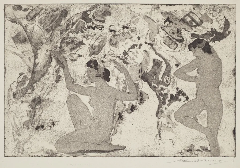 Angled Beauty, by Arthur B. Davies, ink, 1918