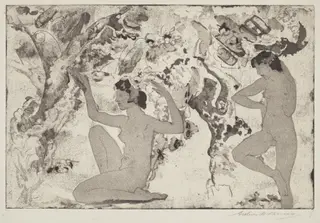 Angled Beauty, by Arthur B. Davies, ink, 1918