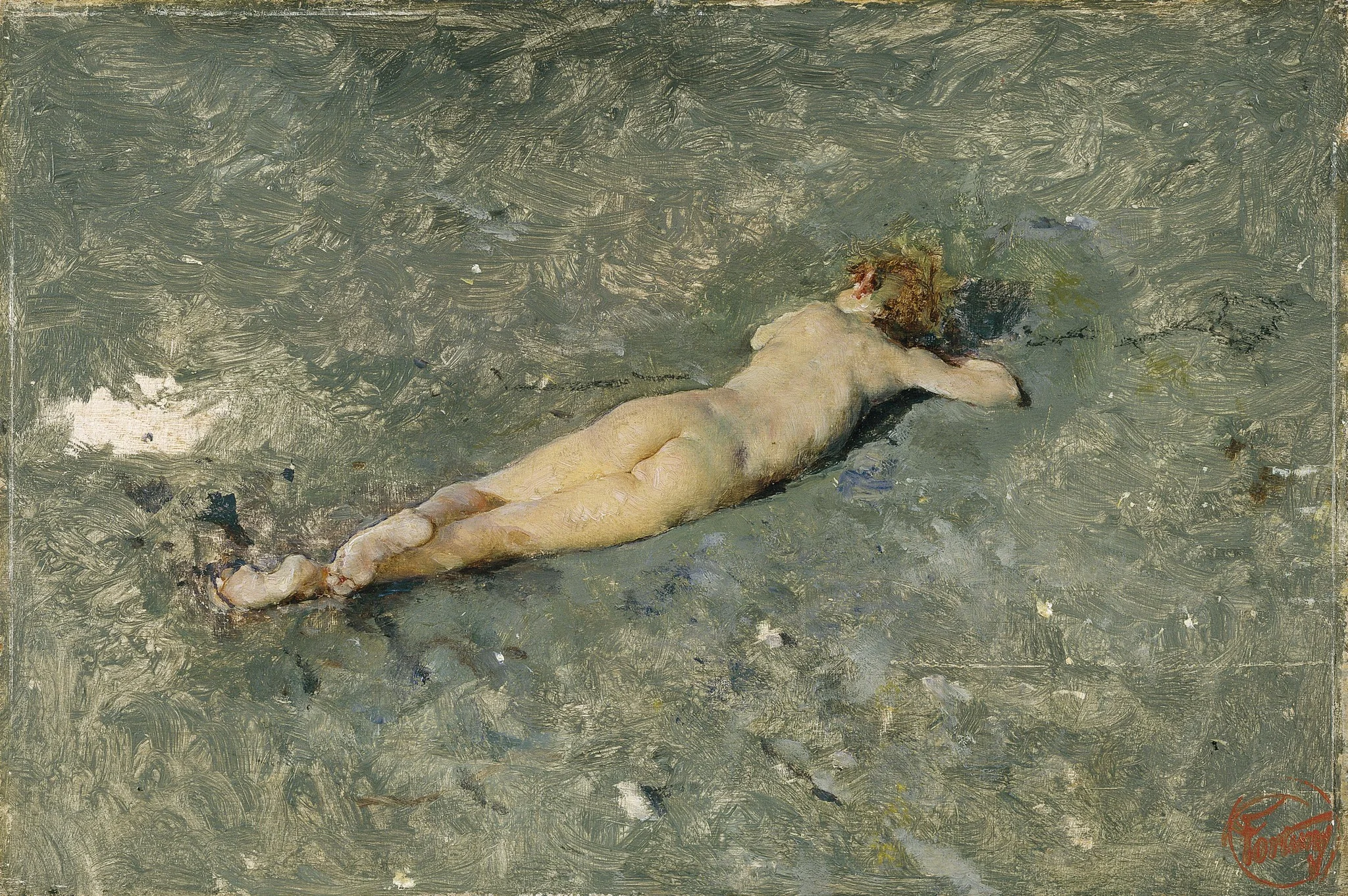 Nude Boy on the Beach at Portici, detail