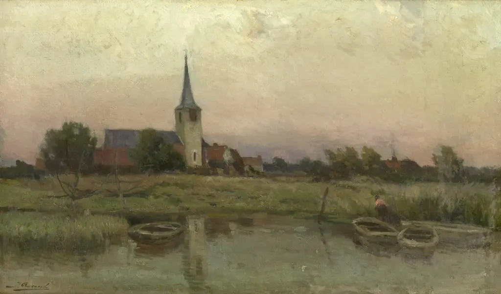 Mariakerke, by Jacques Rosseels, oil, 1878