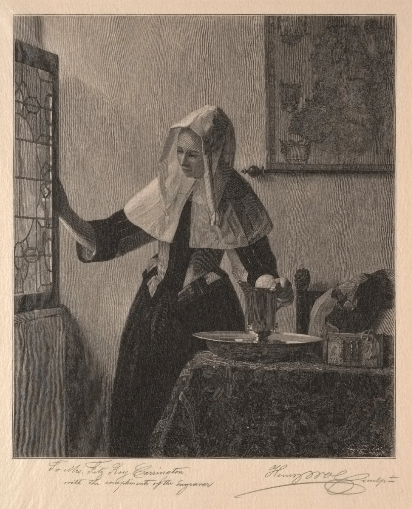 Young Woman at a Window, detail