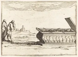 The Tomb, by Jacques Callot, ink, 1628