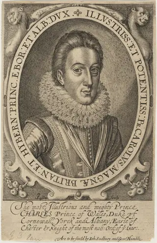 Charles I, King of England, as Duke of York, by Simon van de Passe, ink, 1621