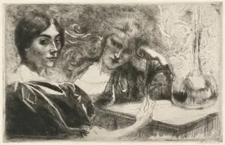 Morphine Addicts (Morphinomanes), by Albert Besnard, ink, 1887