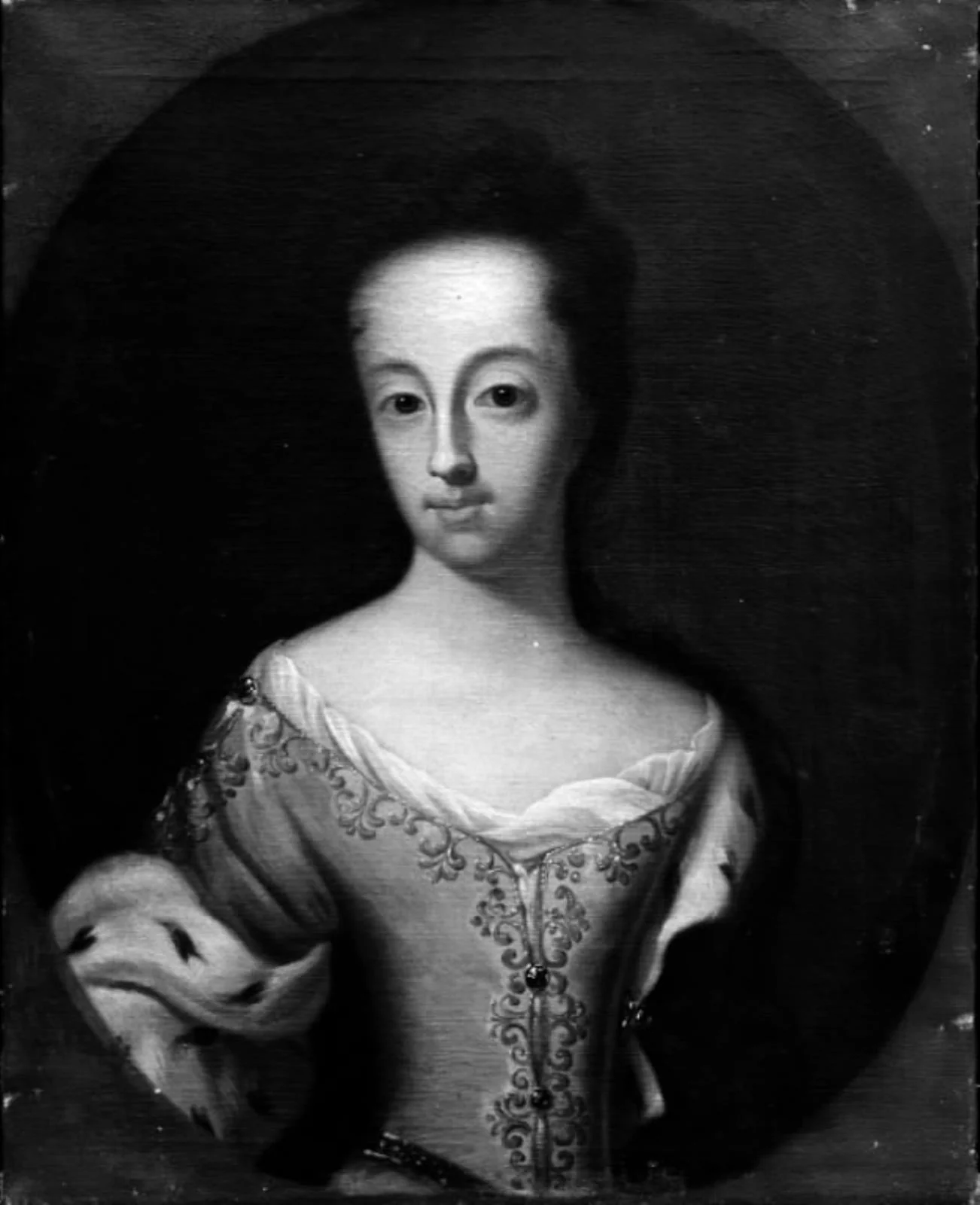 Portræt af Frederik IV's dronning, Louise, detail