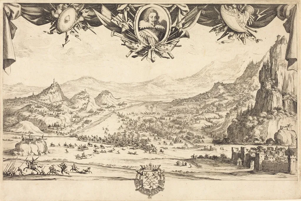 The Combat of Avigliana, by Jacques Callot, ink, 1631