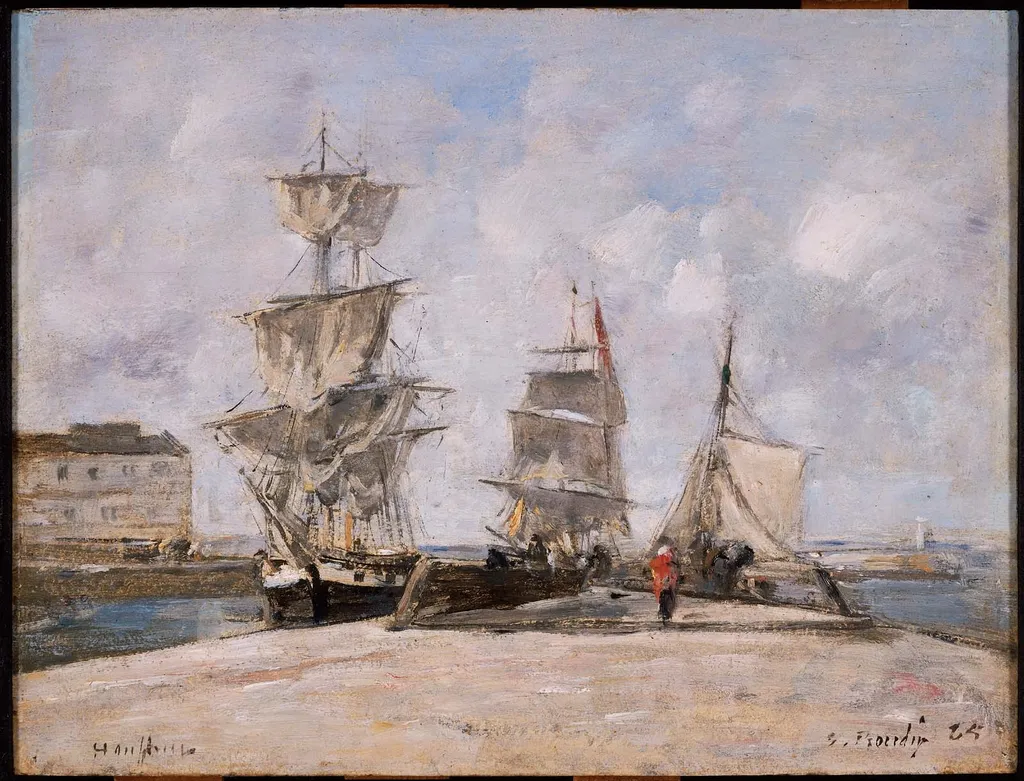 Harbor at Honfleur, by Eugène Boudin, unspecified, 1865