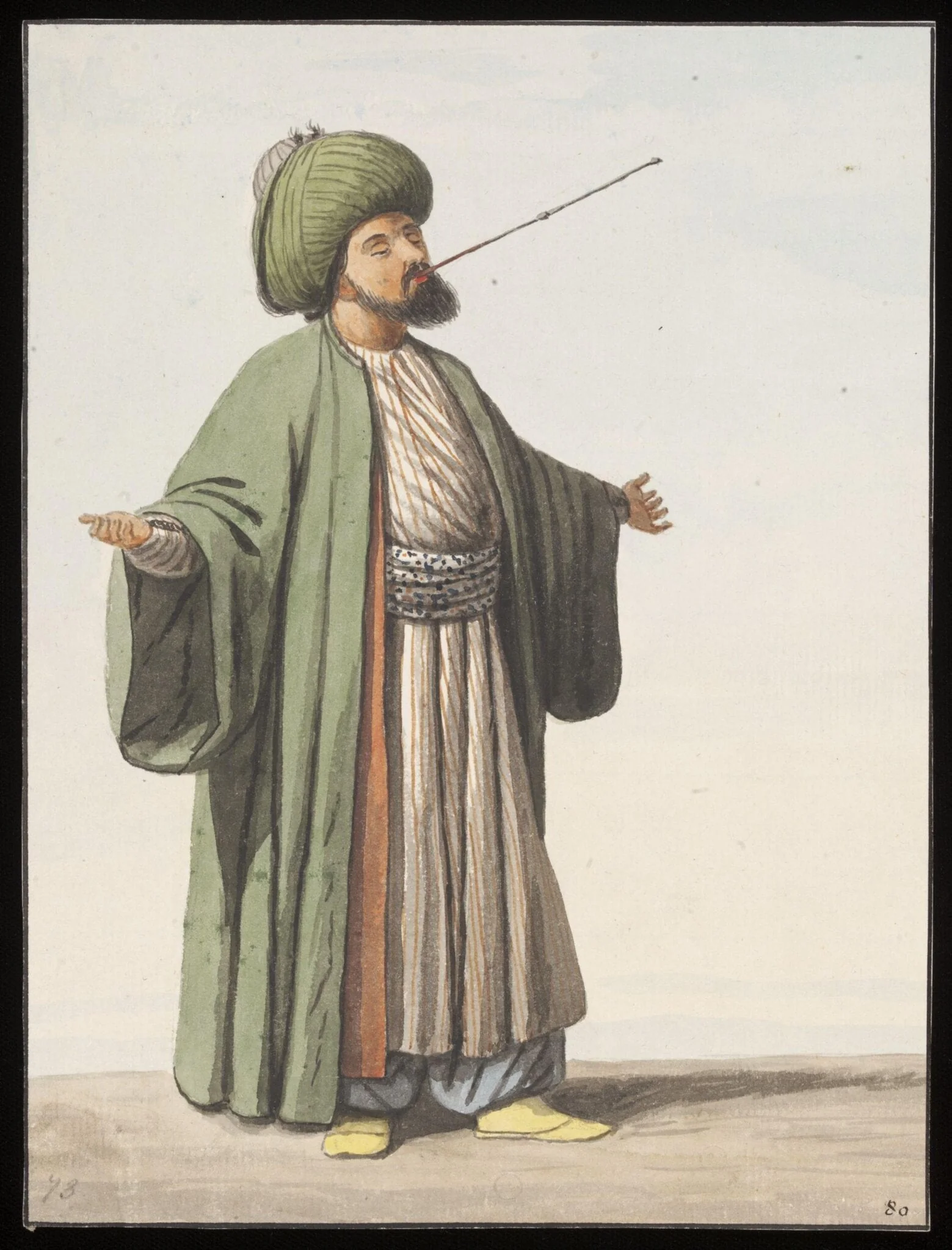 A Rufai dervish swallowing a red-hot skewer, detail
