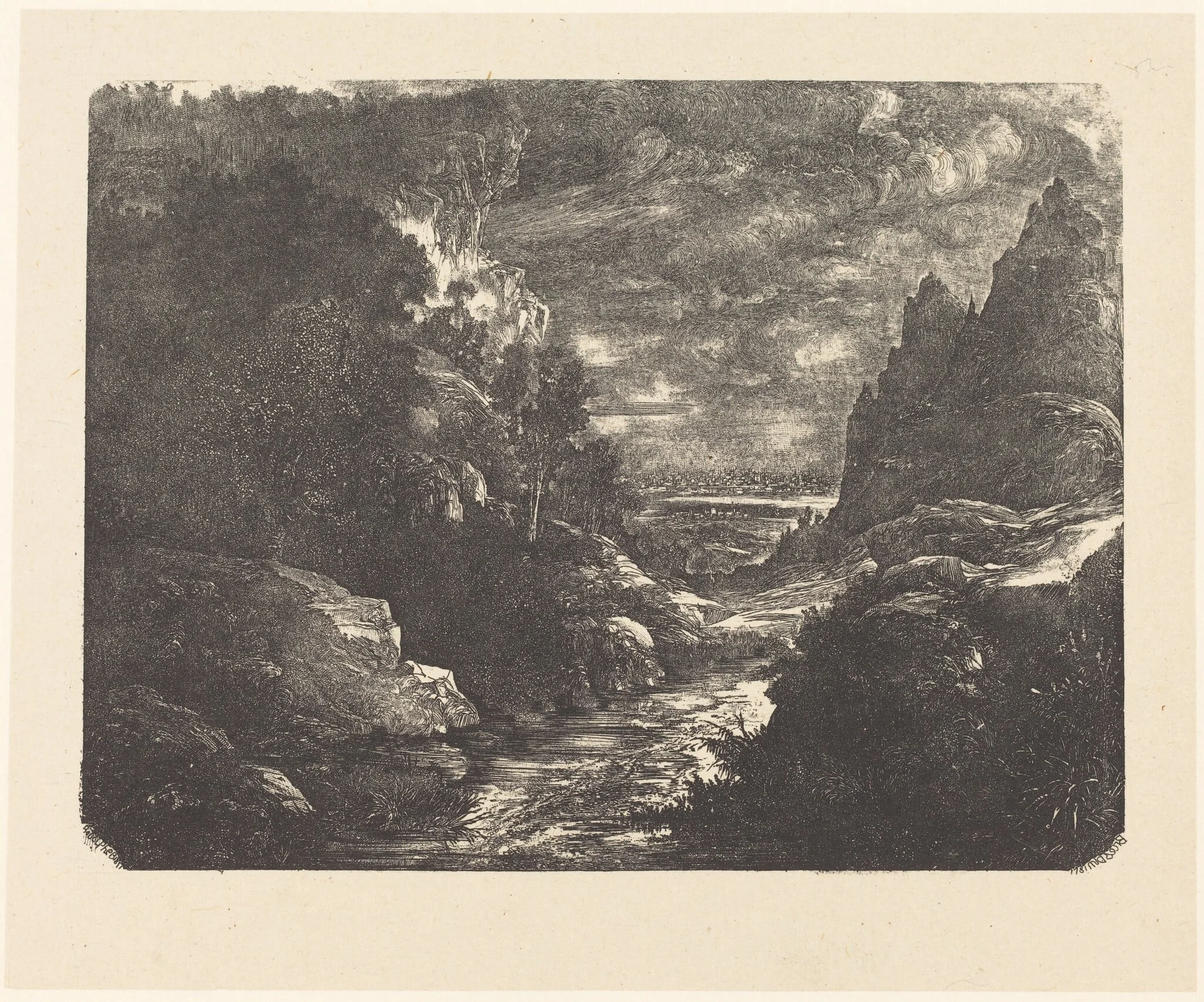 The Stream in the Gorge, detail