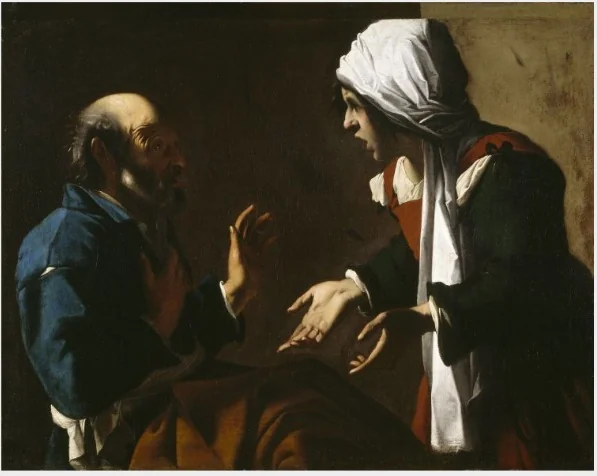 Saint Peter Denying Christ, detail