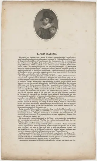 Lord Bacon, by William Holl I, ink, 1804