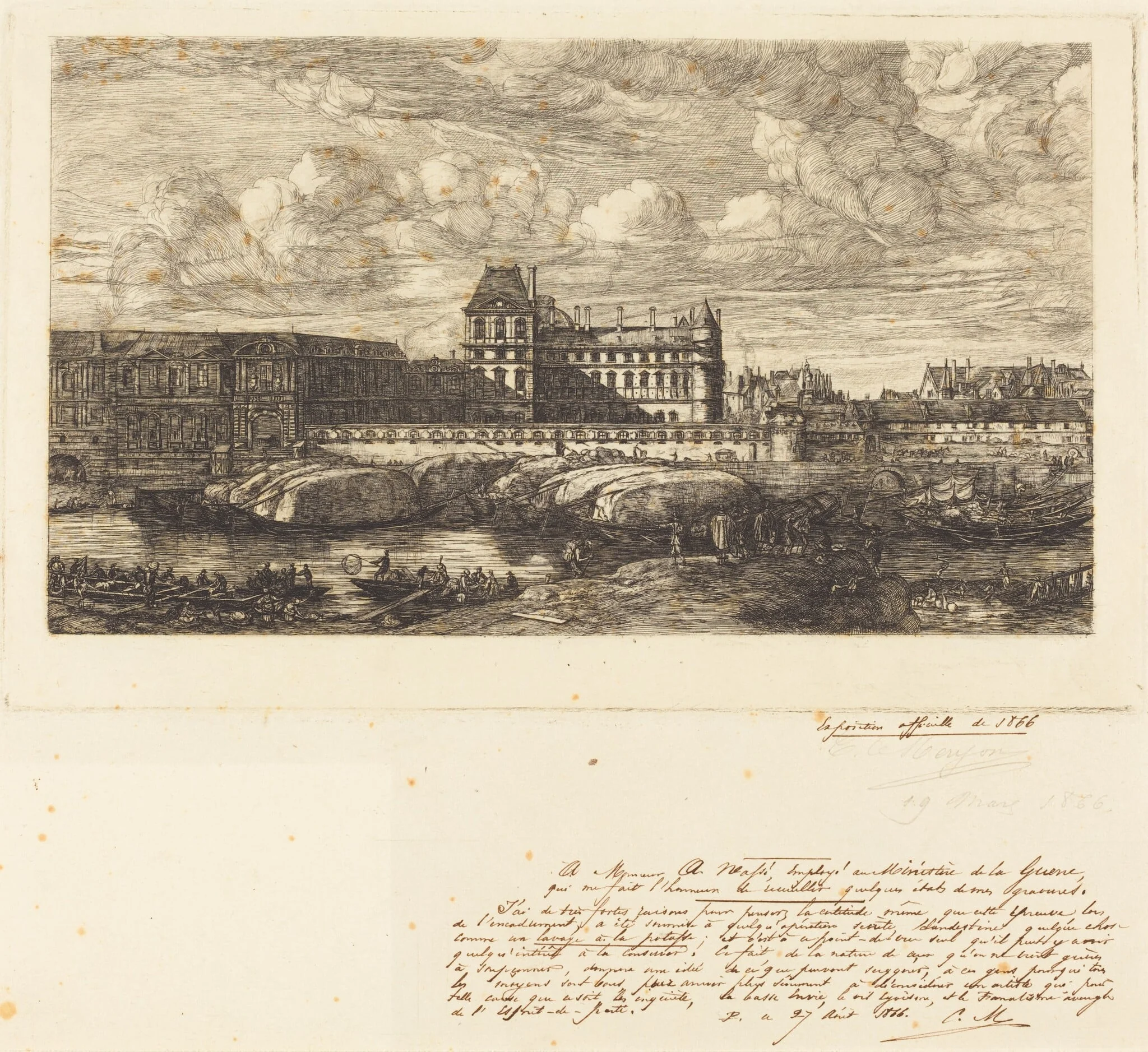 L'ancien Louvre d'après une peinture de Zeeman, 1651 (The Old Louvre, from a Painting by Zeeman, 1651), detail