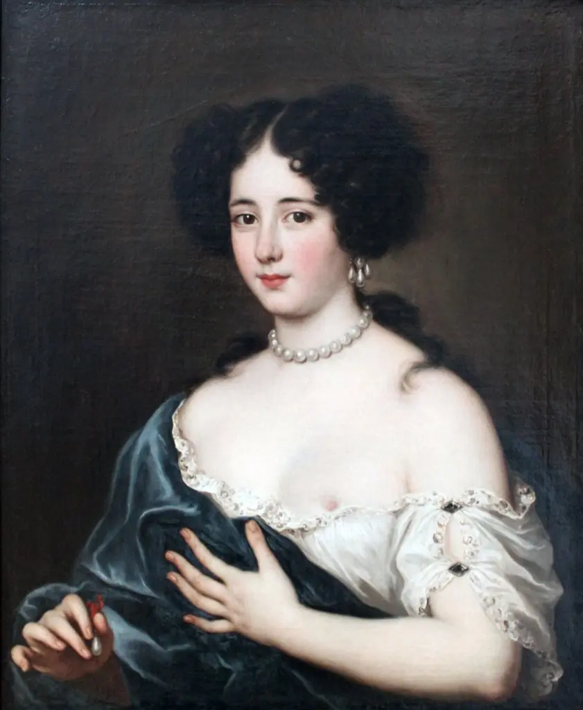 Clelia Cesarini Colonna (1655-1735), Duchess of Sonnino, as Cleopatra, by Jacob Ferdinand Voet, paint, 1674