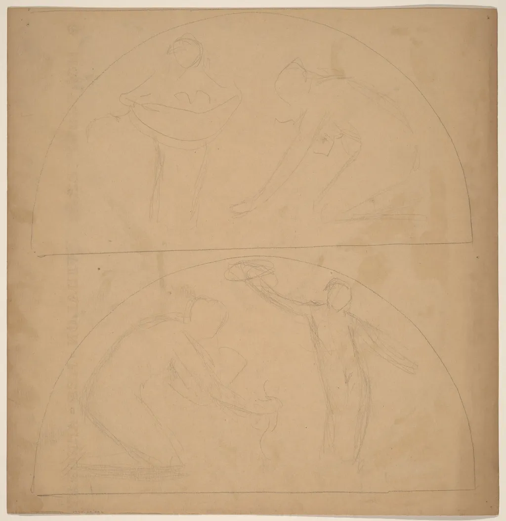Study for a Border Design [verso], by Charles Sprague Pearce, graphite, 1894
