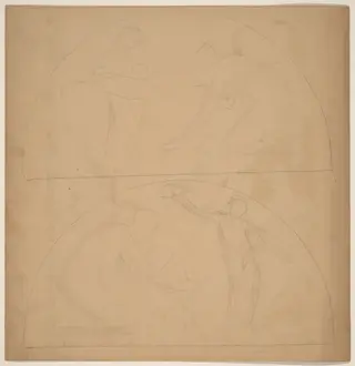 Study for a Border Design [verso], by Charles Sprague Pearce, graphite, 1894
