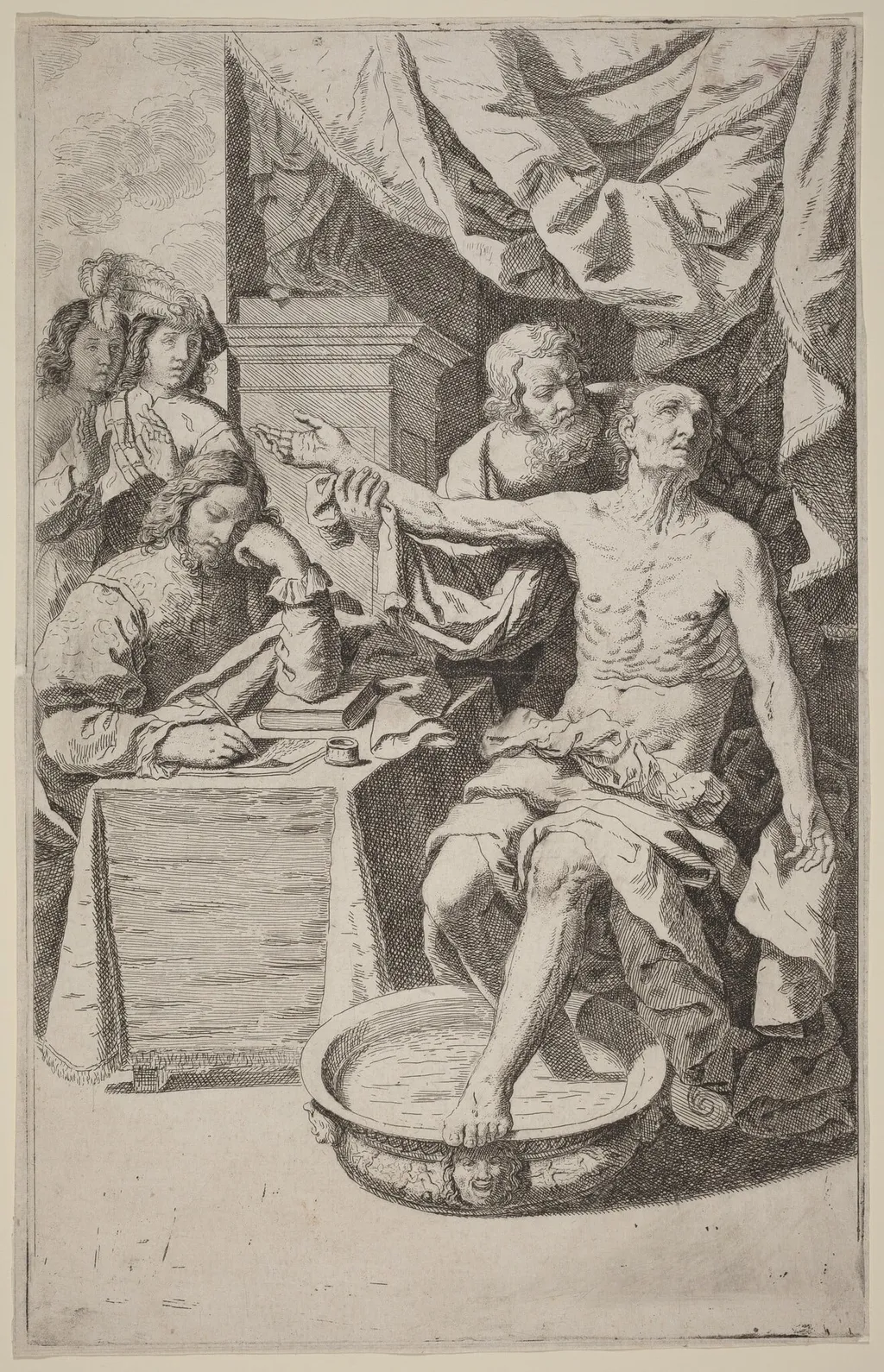 Death of Seneca, by Lodovico Lana, ink, 1622