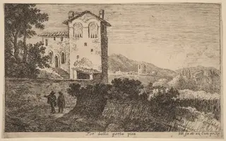For dalla porta pia (Villa outside the Porta Pia), by Herman van Swanevelt, ink, 1628