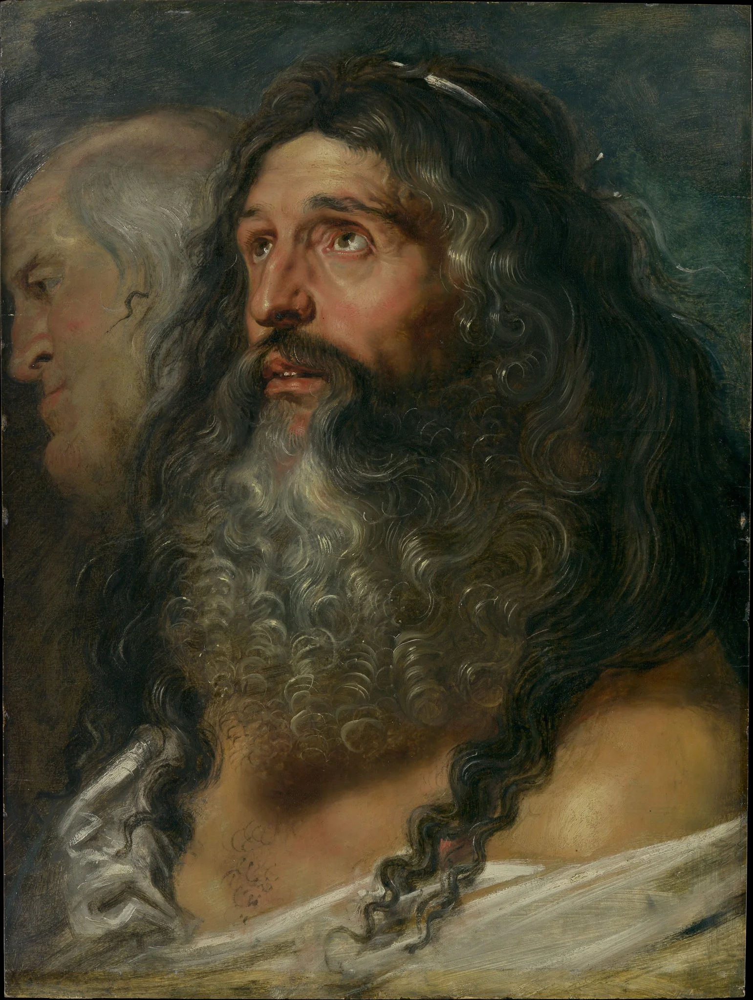 Study of Two Heads, detail