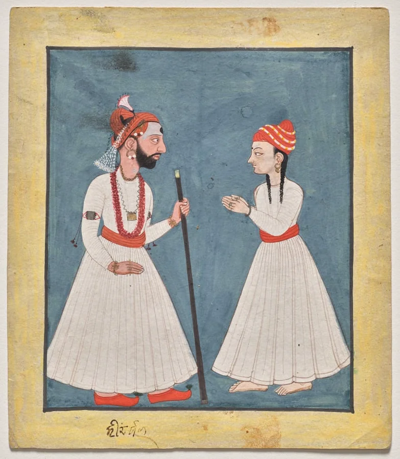 Shamsher Sen of Mandi with a youth, detail