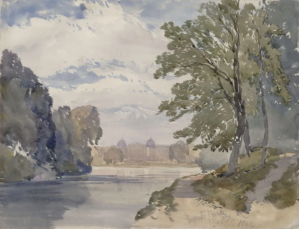 View in Regent's Park, by William Callow, watercolor, 1842