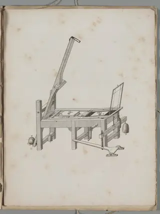 Art of the Lithograph: Printing Press, by Alois Senefelder, 1819