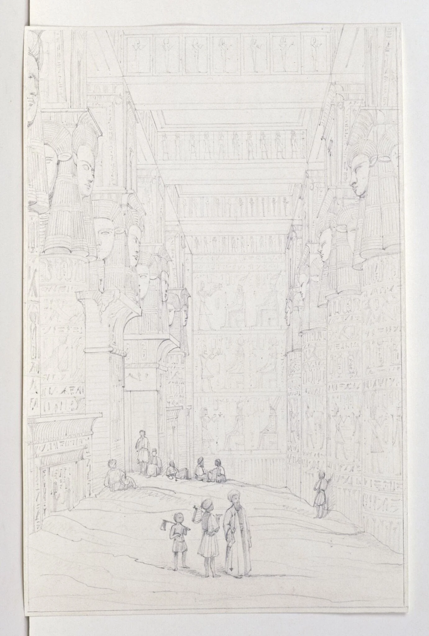 Denderah. Interior of Great Temple, detail