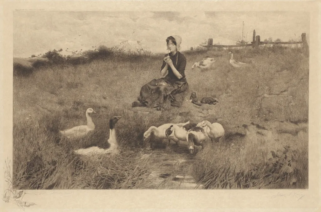 Untitled (Love Me, Love Me Not), by James S. King, ink, 1887