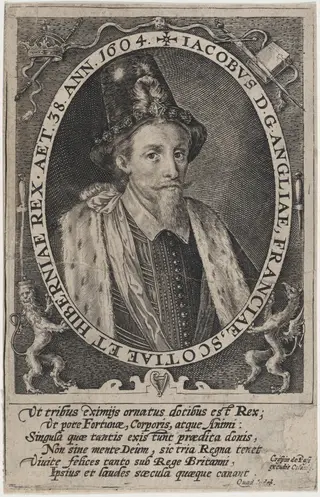 James I, King of England, by Crispijn van de Passe I, ink, 1604
