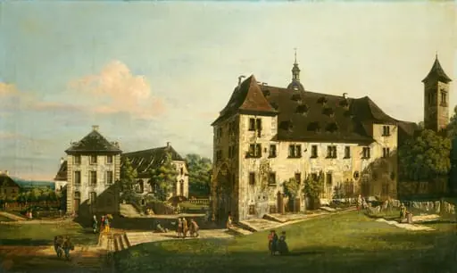 The Fortress of Königstein: Courtyard with the Magdalenenburg, by Bernardo Bellotto, oil