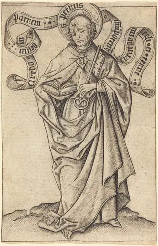 Saint Peter, by Master E.S., ink, 1455