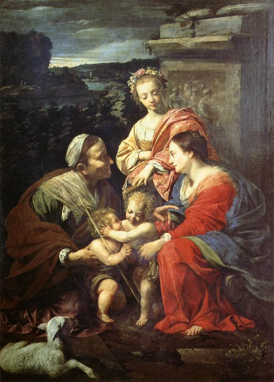 The Virgin and Child with Saint Elizabeth, Saint John the Baptist and Saint Catherine, detail