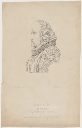 Francis Bacon, by Charles George Lewis, ink, 1844