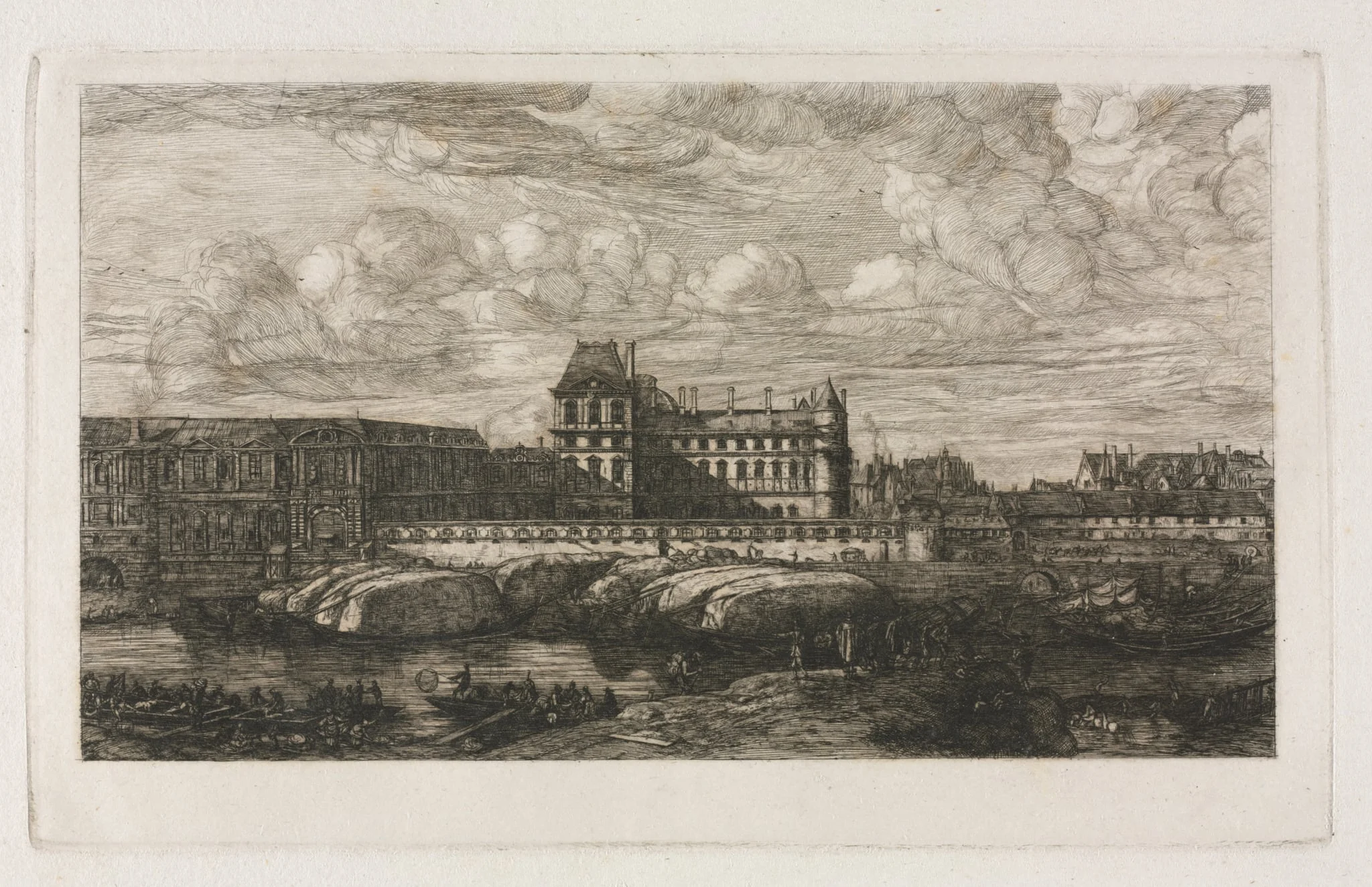 The Old Louvre from a Painting by Zeeman, 1651, detail