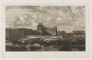 The Old Louvre from a Painting by Zeeman, 1651, by Charles Meryon, 1866